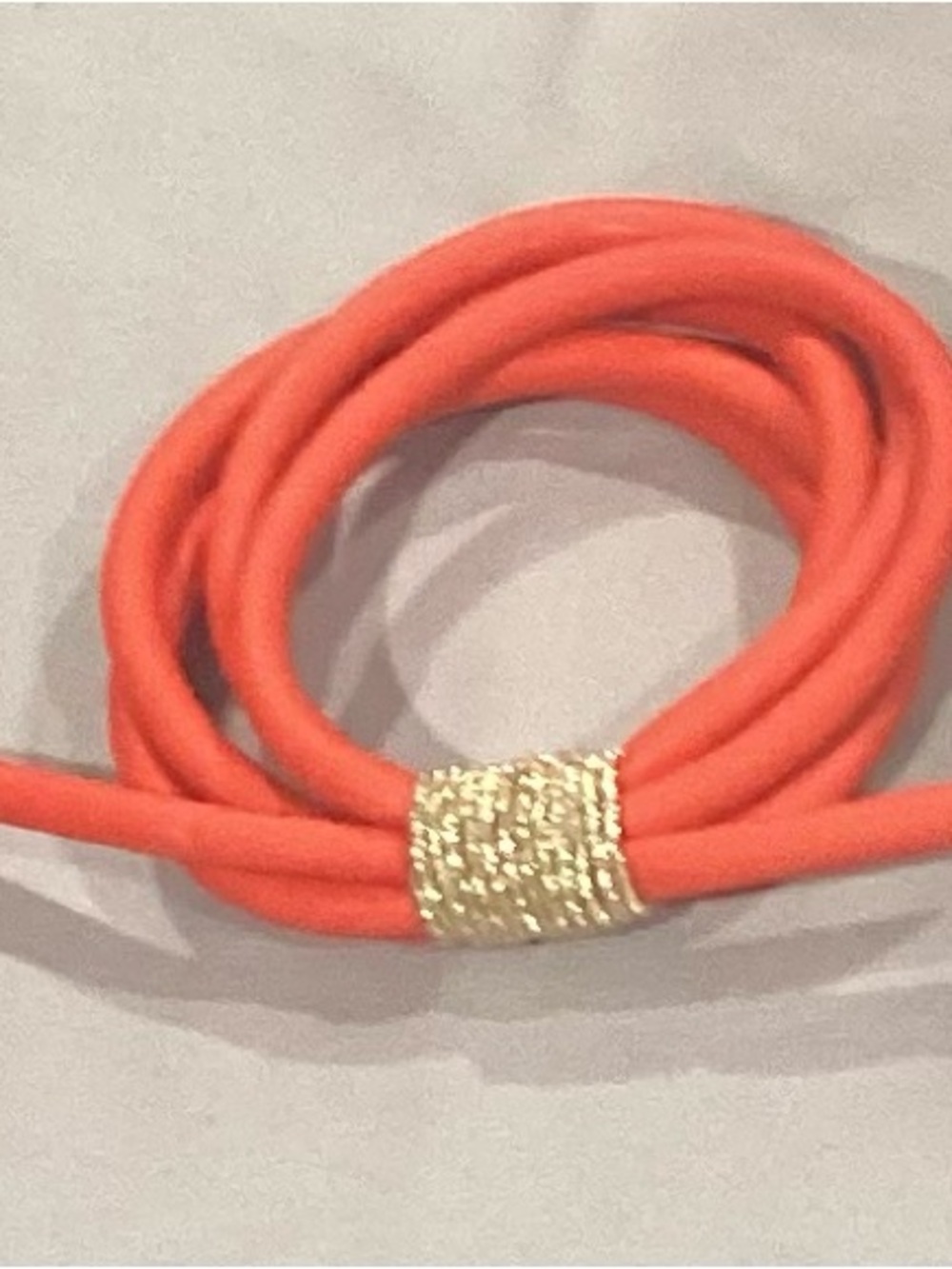 Coral Rope Multi-Strand Bracelet with Gold Accent